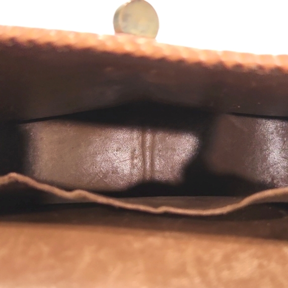 Vintage 50's Artisan Beautiful Hand Tooled Leather Handbag Purse - Picture 11 of 13